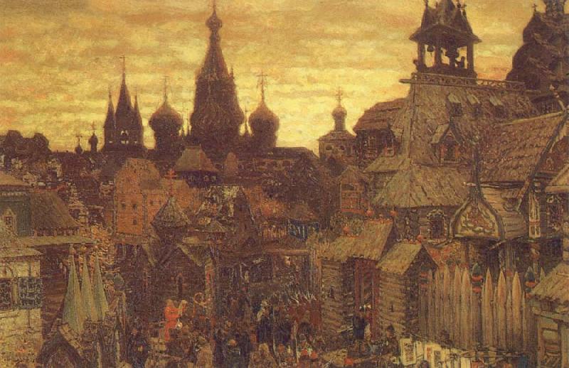 unknow artist The Old Moscow a street in Kitai-Gorod in the 17th century